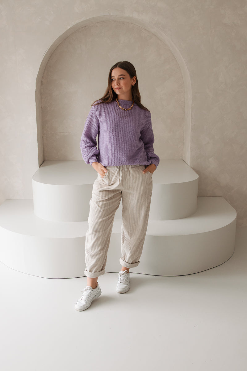 Lavender wool cardigan