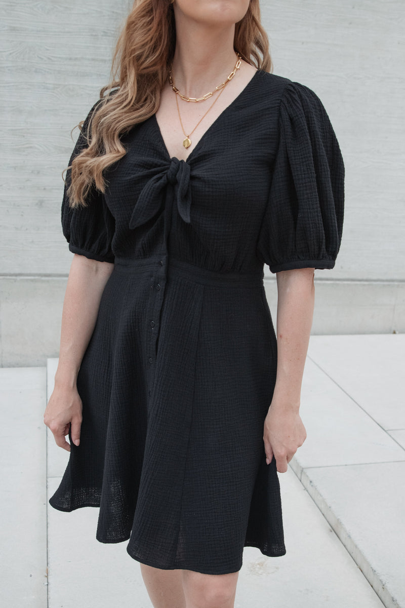 Kleid mit Schleife Black