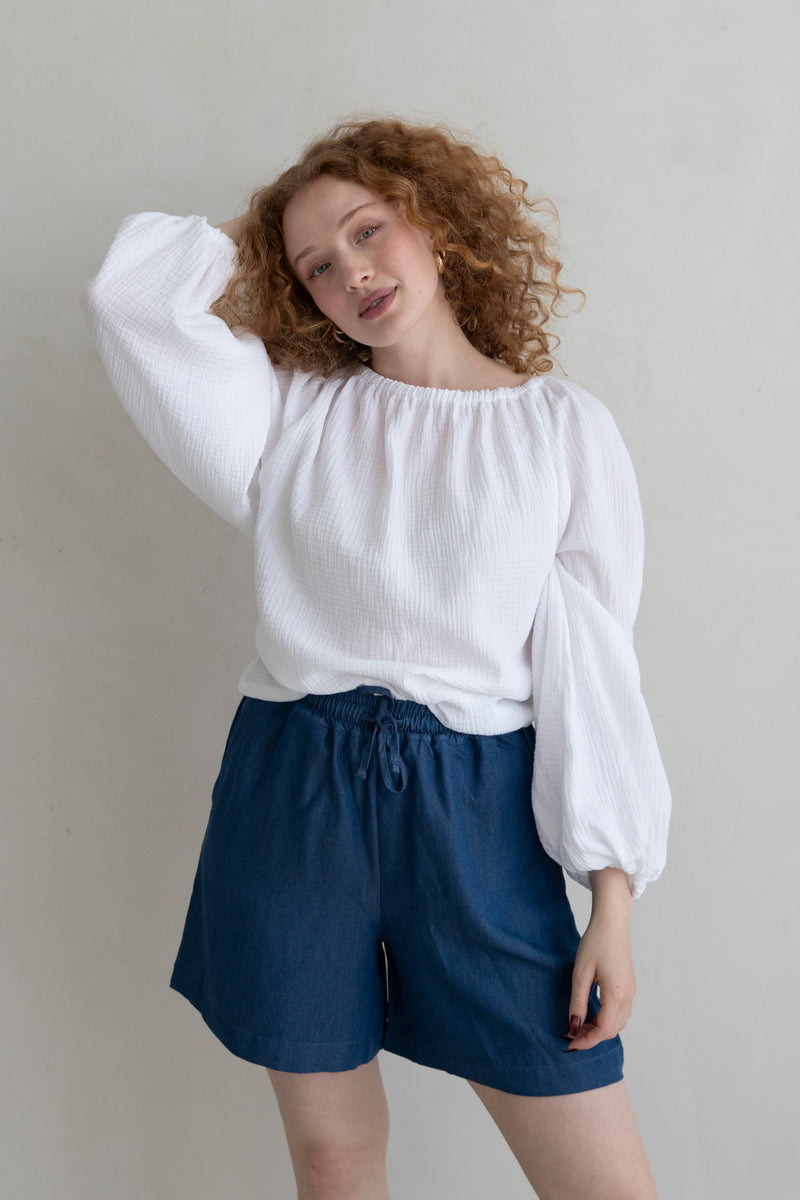 Linen shorts White MILA