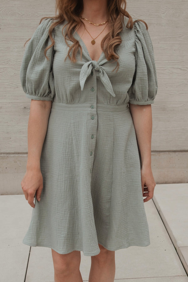 Kleid mit Schleife Faded Green