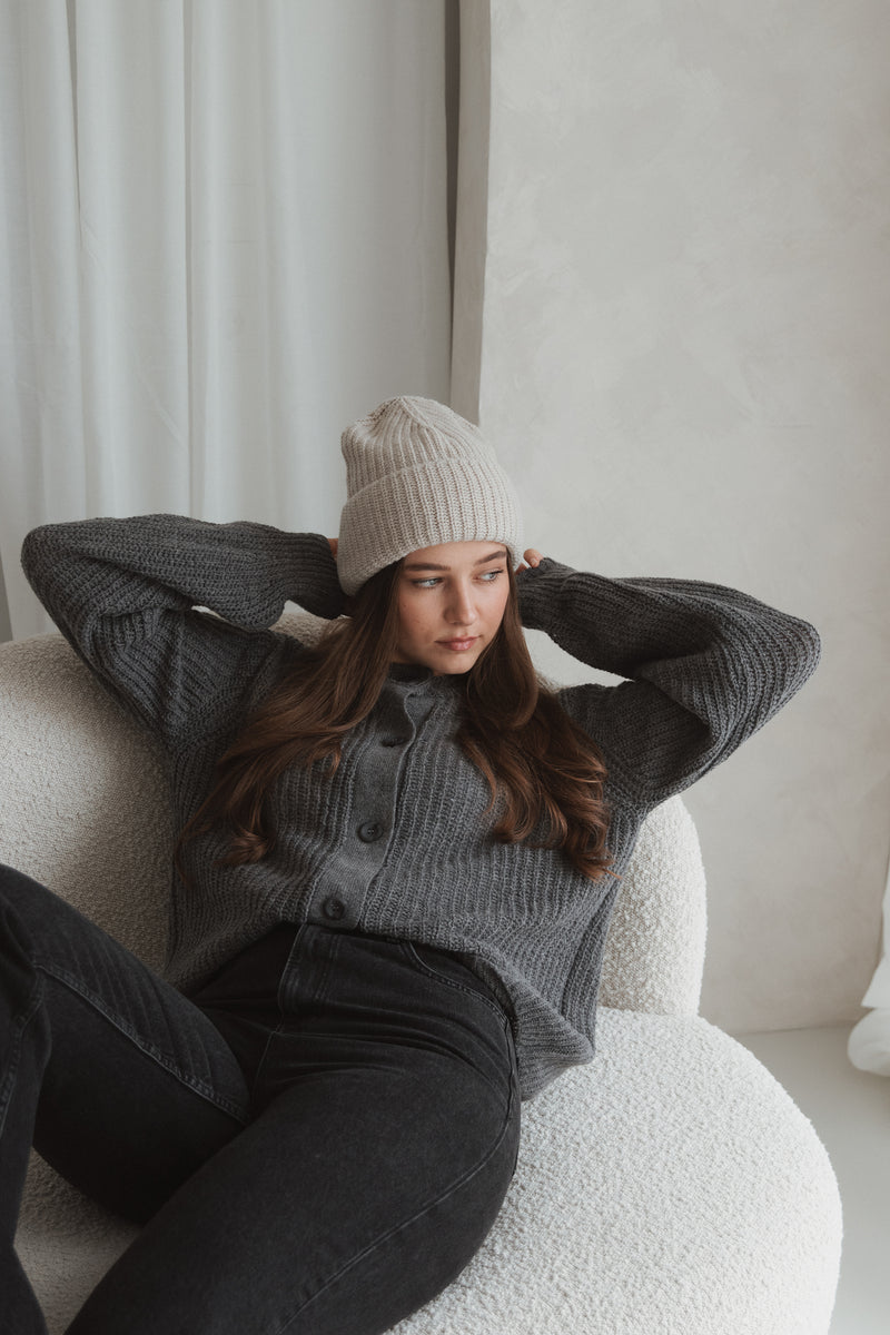 Wool Cardigan Gray