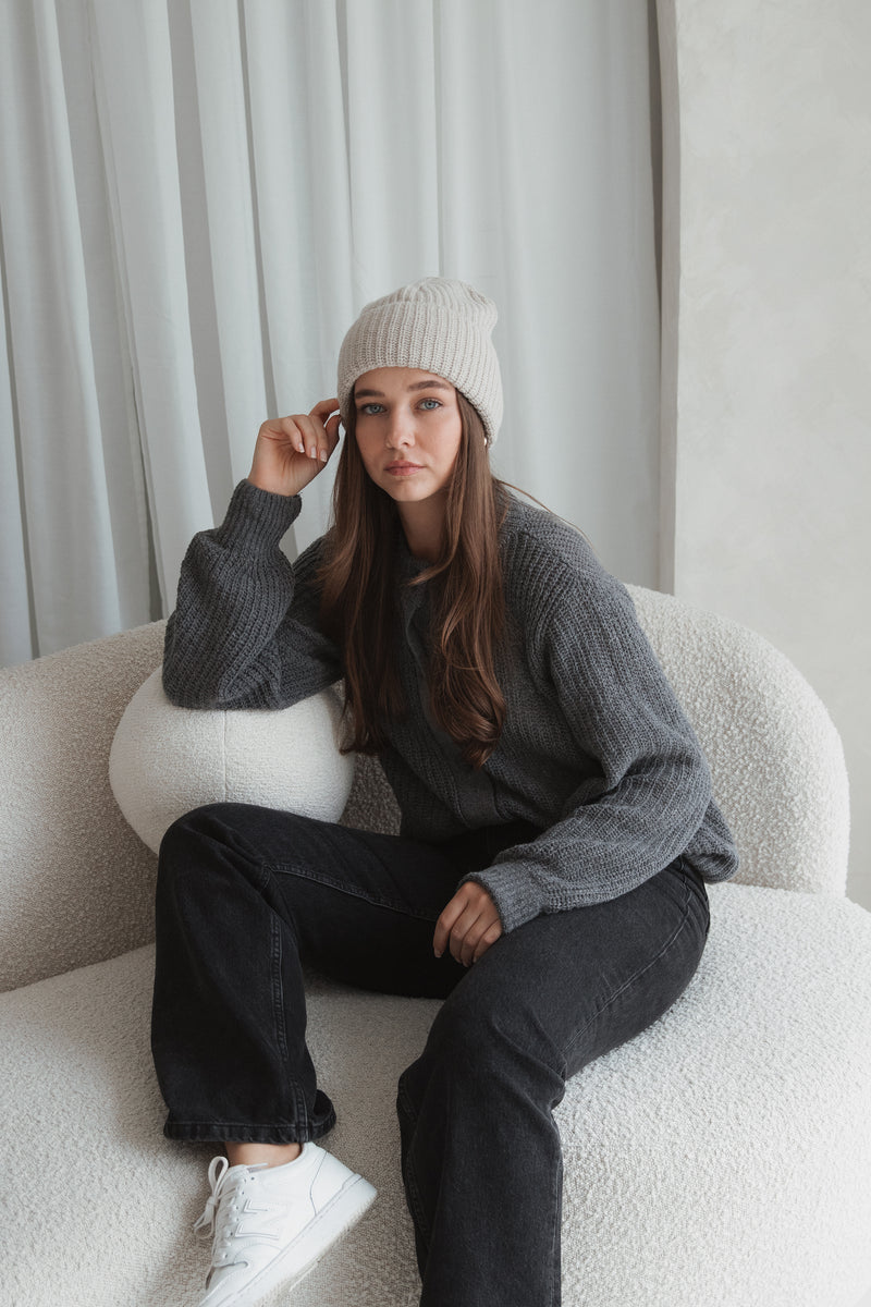 Wool Cardigan Gray