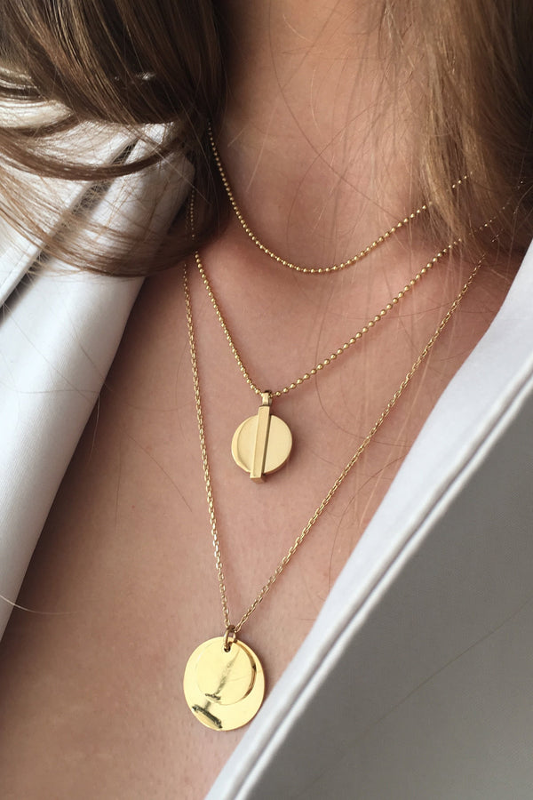 DOUBLE COIN NECKLACE GOLD PLATED