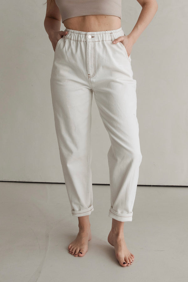Mom-Jeans Off-White