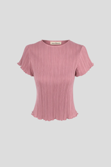 Shirt aus Rippjersey Dusty Rose
