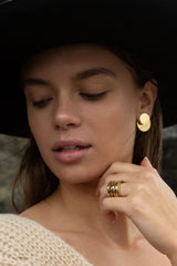 DUAL EARRINGS GOLD PLATED