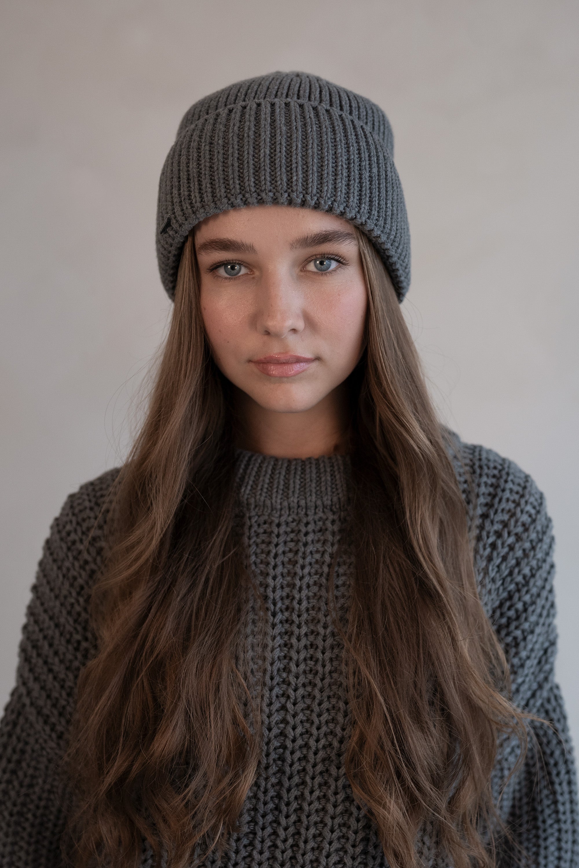 Strick-Mütze Grey Melange – Clara Himmel