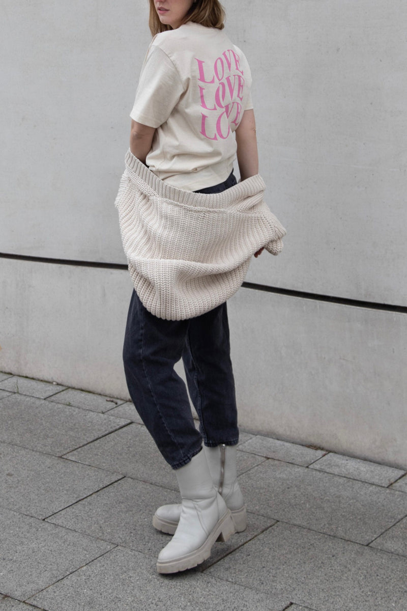 Oversize T-Shirt Ivory LOVE