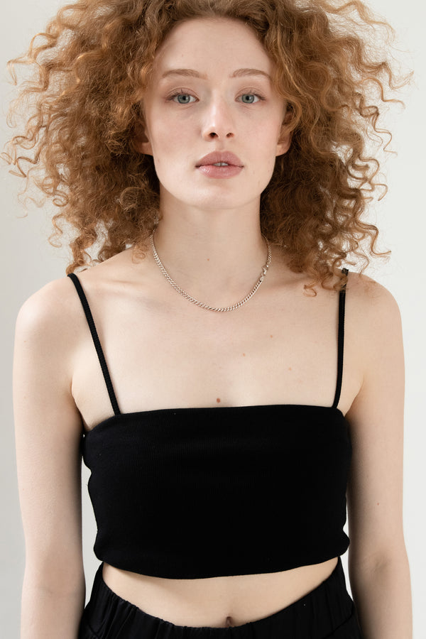 Bustier-Top aus Ripp-Jersey Schwarz PINA