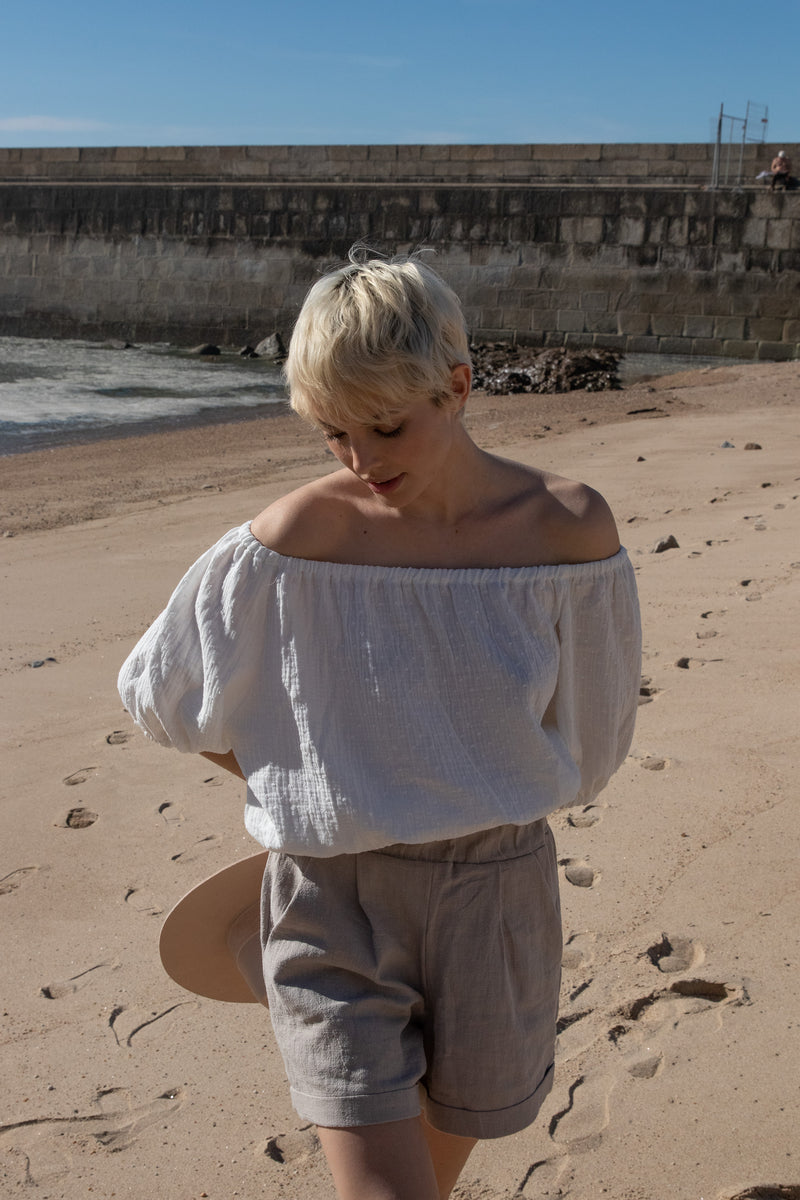 Cropped Blouse White GRETA