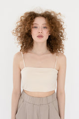 Bustier-Top aus Ripp-Jersey White Sand PINA
