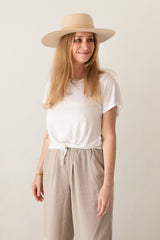 Cropped Shirt aus Leinenmix Weiß ADELE