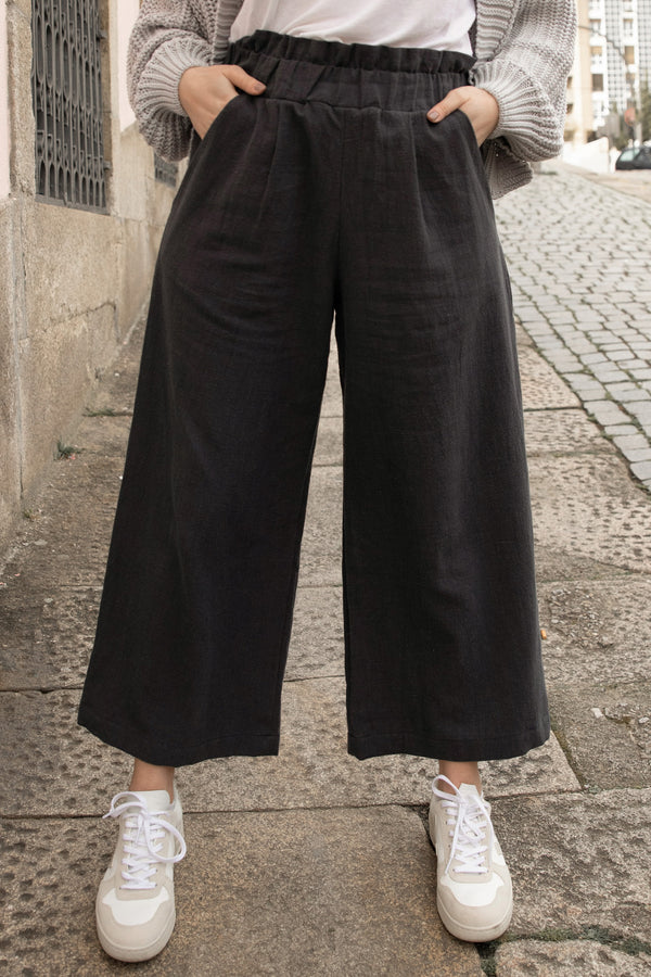 Culotte aus Leinen Night Blue LINA
