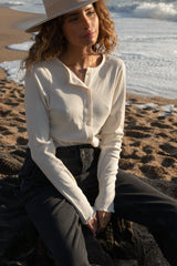 Cardigan aus Rippjersey Ecru PISA