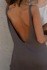 Dress made of ribbed jersey grey
