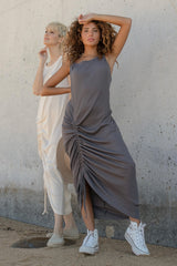 Dress made of ribbed jersey grey
