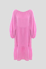 Midi-Kleid aus Musselin Pink PALERMO