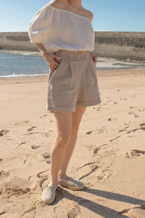 Linen shorts White MILA