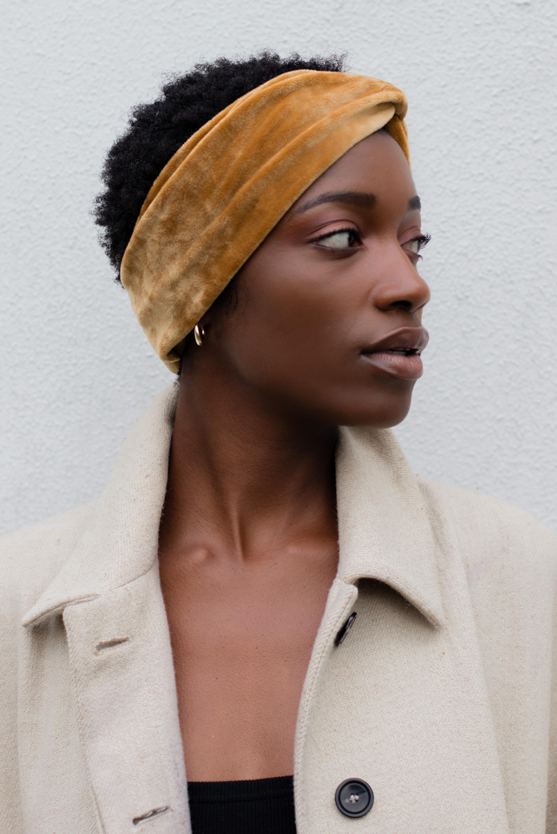 Headband velvet gold