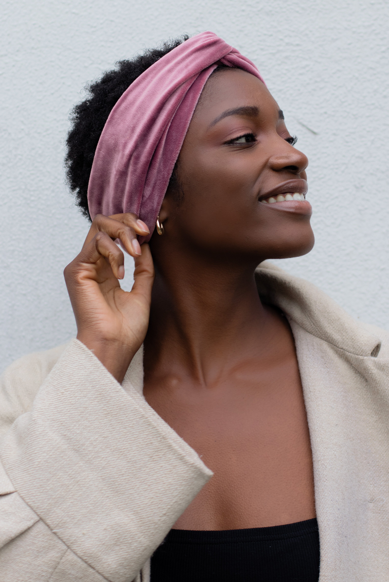 Headband velvet pink
