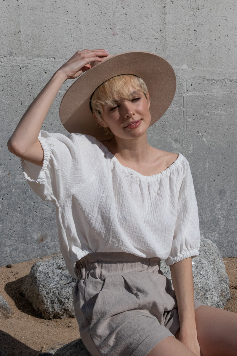 Cropped Blouse White GRETA