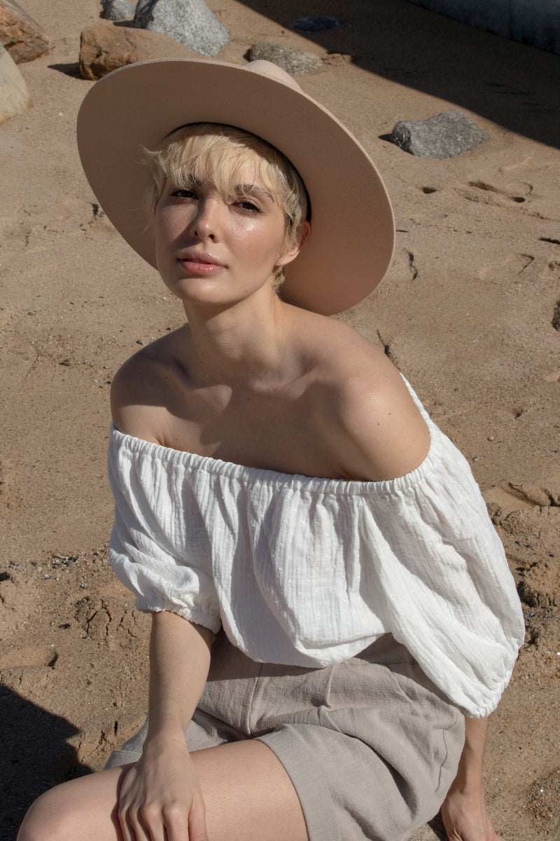 Cropped Blouse White GRETA