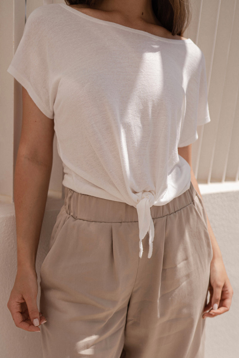 Cropped-Shirt Linen White ADELE