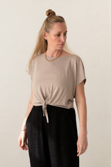 Cropped-Shirt Linen Sand ADELE 
