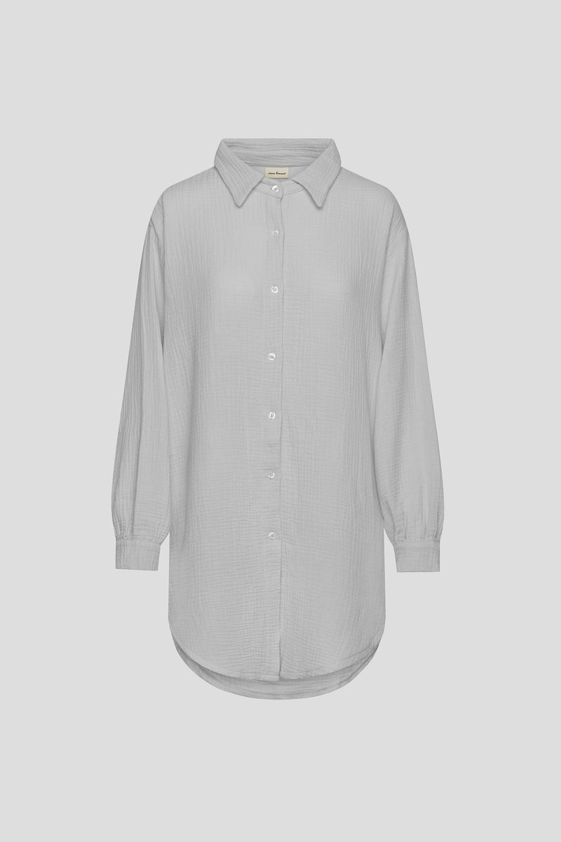 Hemdkleid aus Musselin Light Grey PALMA