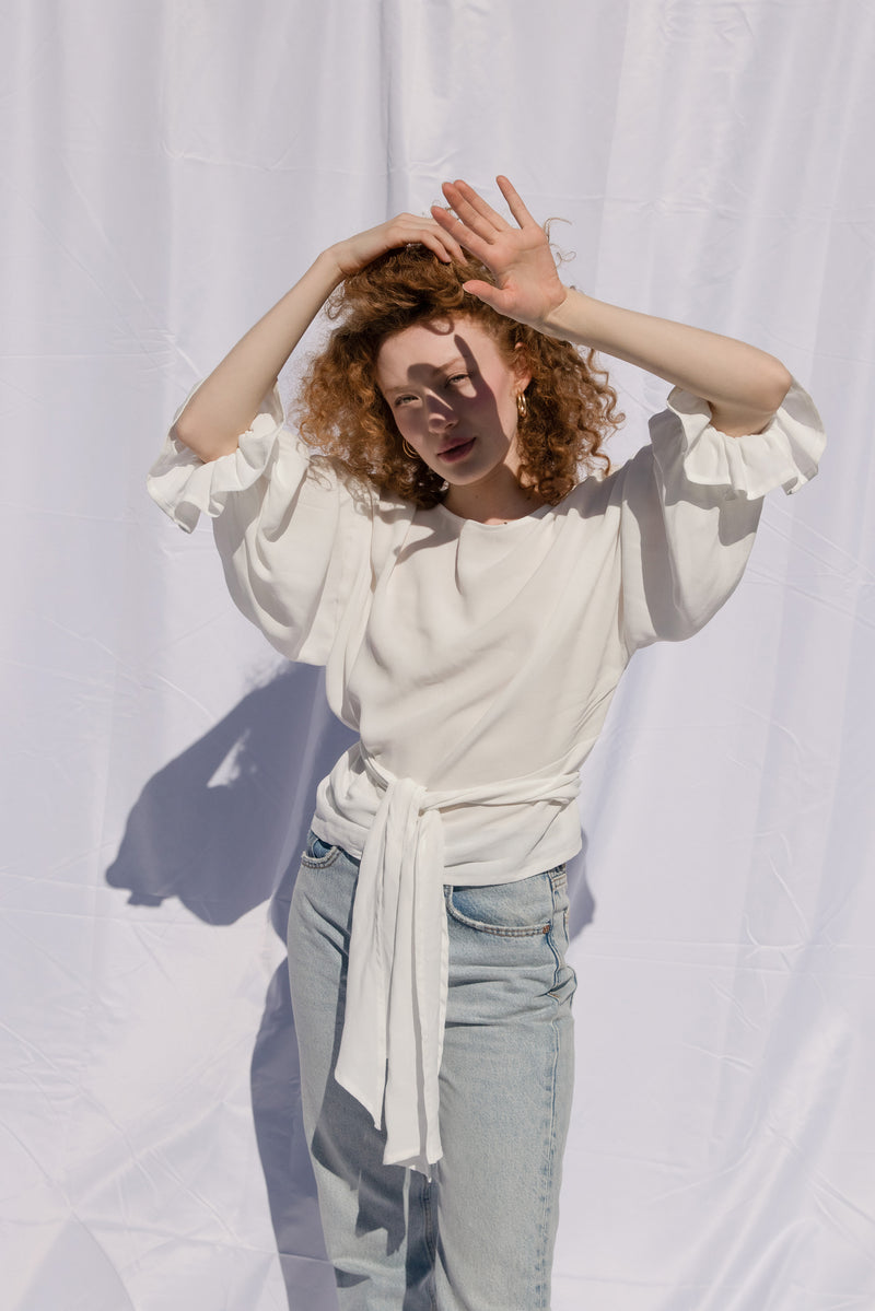 Wickelbluse Weiß DAPHNE