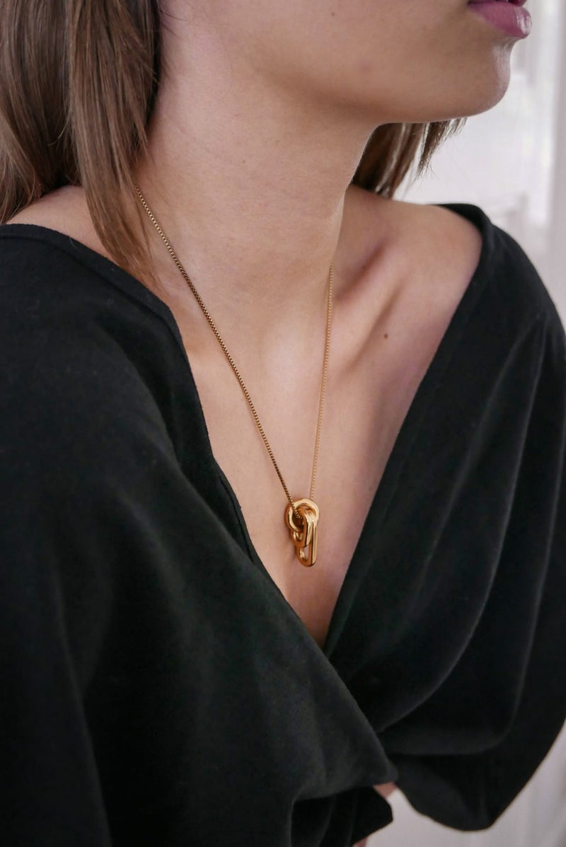 LINKED NECKLACE GOLD PLATED