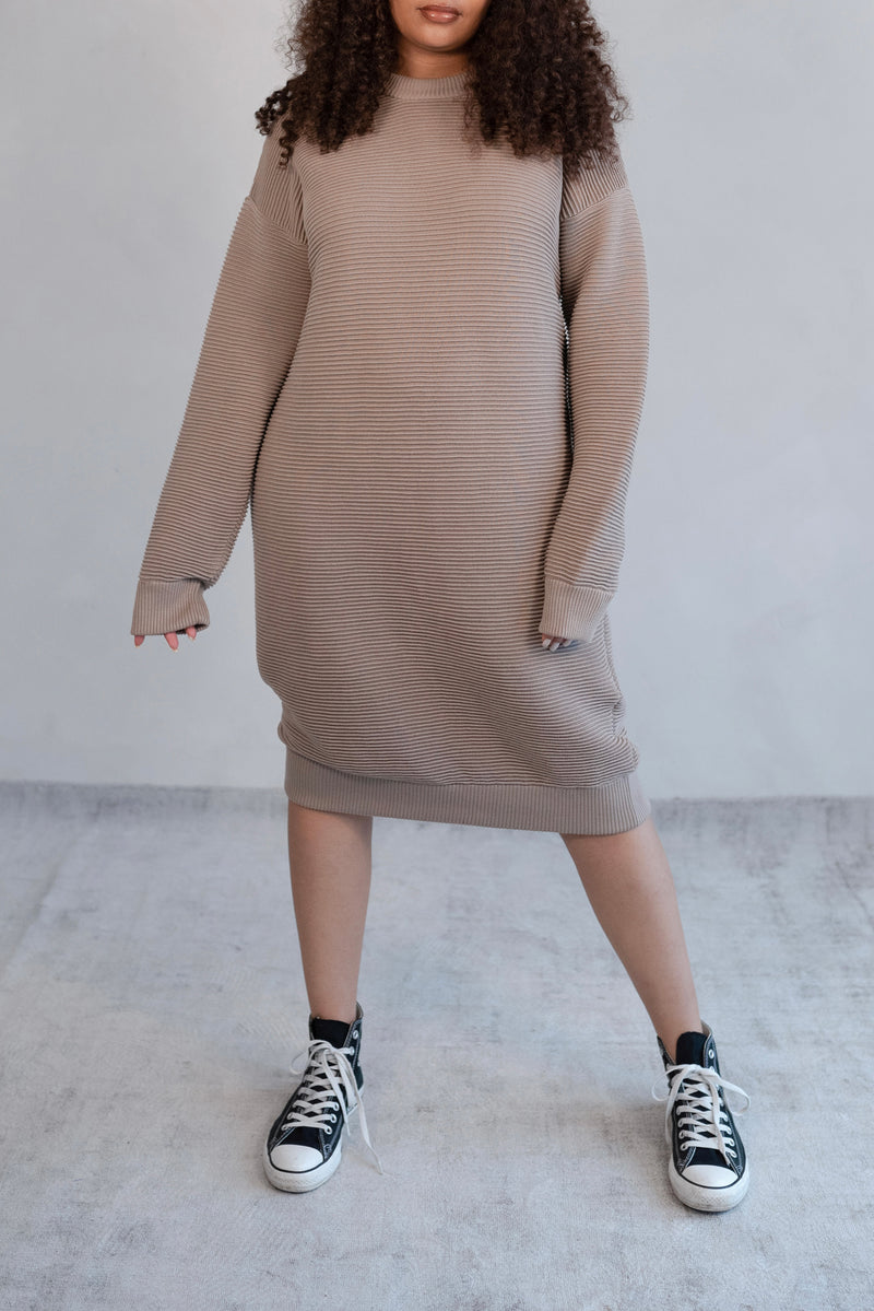 Strickkleid Beige