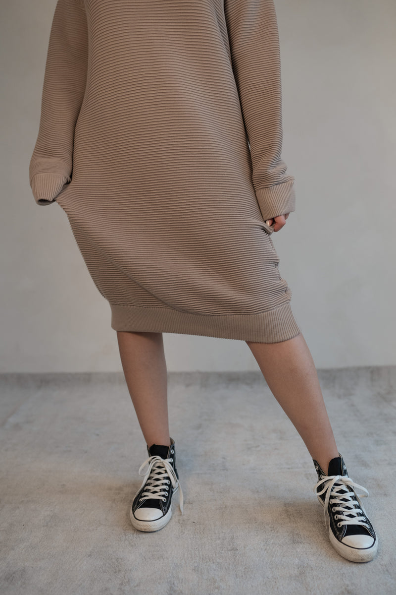 Strickkleid Beige