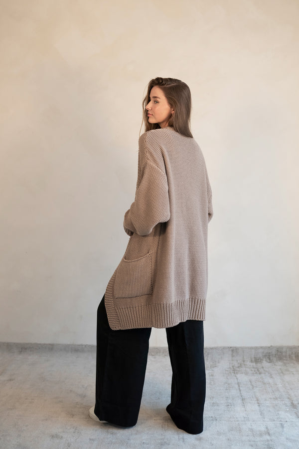 Knitted Coat Sand PAULA