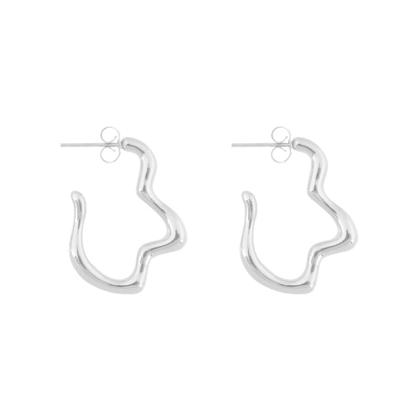 DENT EARRINGS THIN SILVER