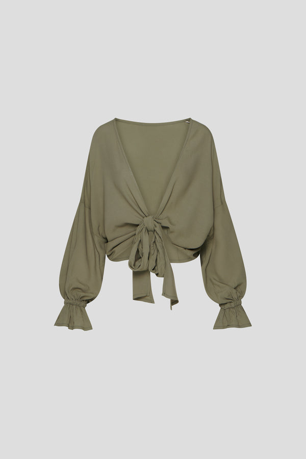 Wickelbluse Khaki DAPHNE