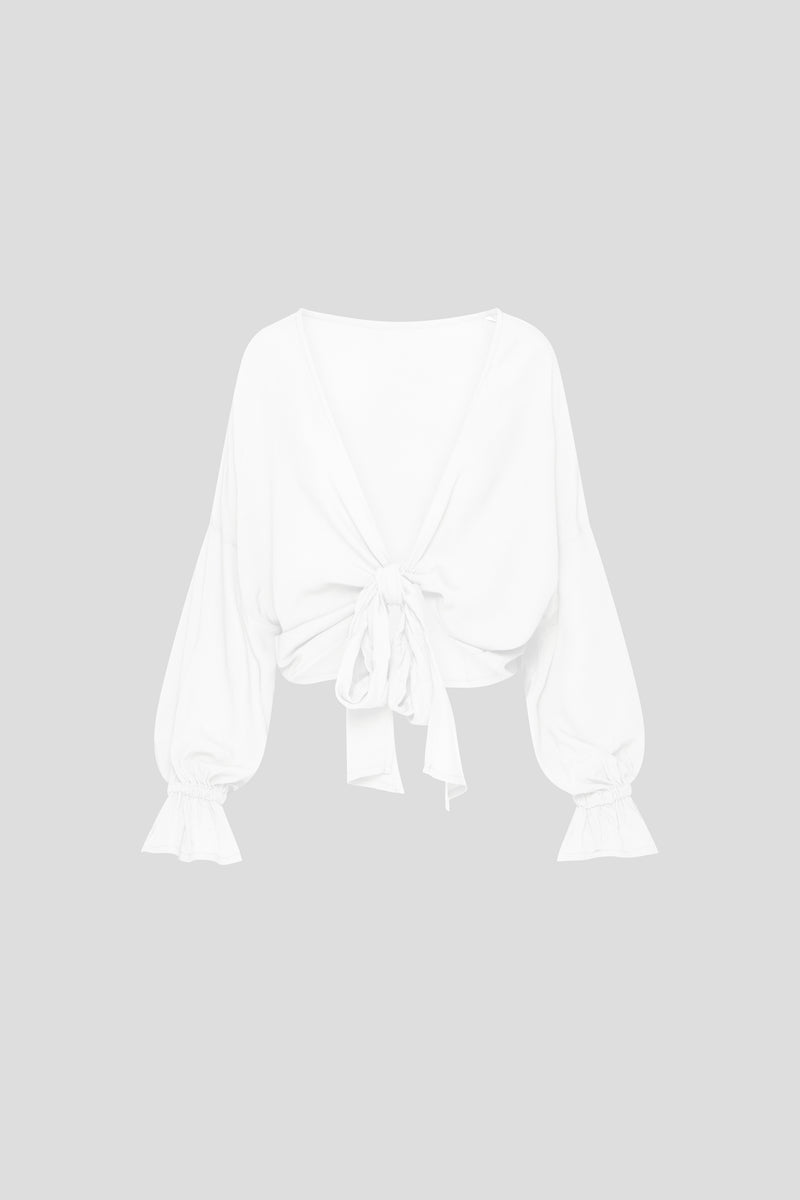 Wrap blouse white DAPHNE